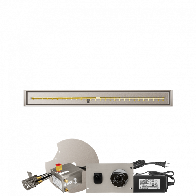 Firegear Pro Series 72" x 6" Linear Drop-In Pan Natural Gas Fire Pit T Burner System With All Weather Electronic Ignition System