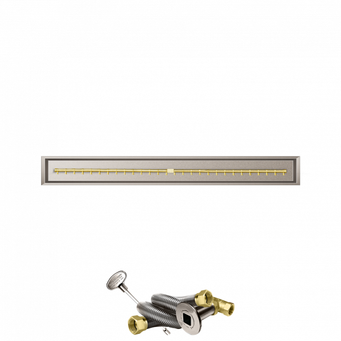 Firegear Pro Series 72" x 6" Linear Drop-In Pan Natural Gas Fire Pit T Burner System With Match Throw Ignition System