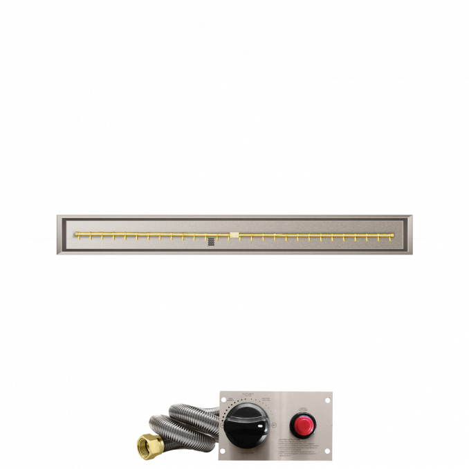 Firegear Pro Series 72" x 6" Linear Drop-In Pan Propane Gas Fire Pit T Burner System With Thermocouple Piloted Safety Ignition System