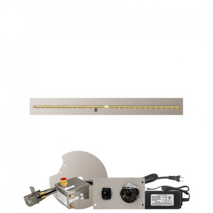 Firegear Pro Series 72" x 8" Linear Flat Pan Natural Gas Fire Pit T Burner System With All Weather Electronic Ignition System