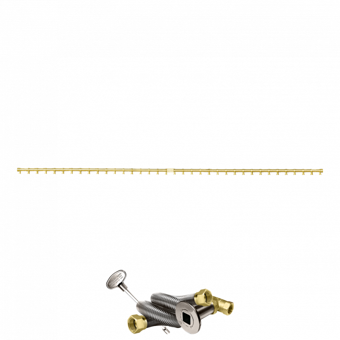 Firegear Pro Series 90" Brass Propane Gas Fire Pit T-Burner Kit
