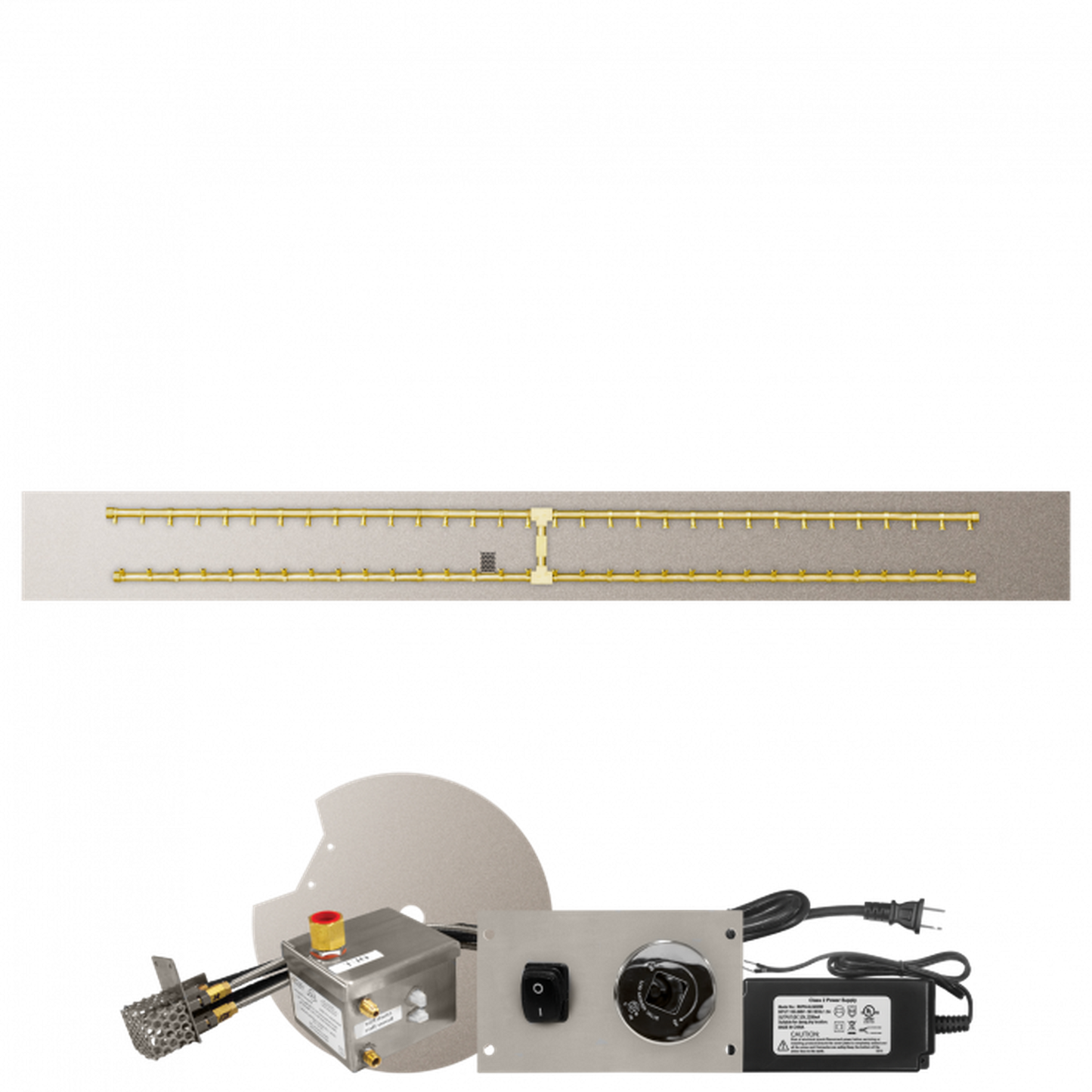 Firegear Pro Series 96" x 10" Linear Flat Pan Propane Gas Fire Pit H Burner System With All Weather Electronic Ignition System