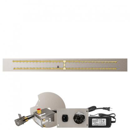 Firegear Pro Series 96" x 10" Linear Flat Pan Propane Gas Fire Pit H Burner System With All Weather Electronic Ignition System