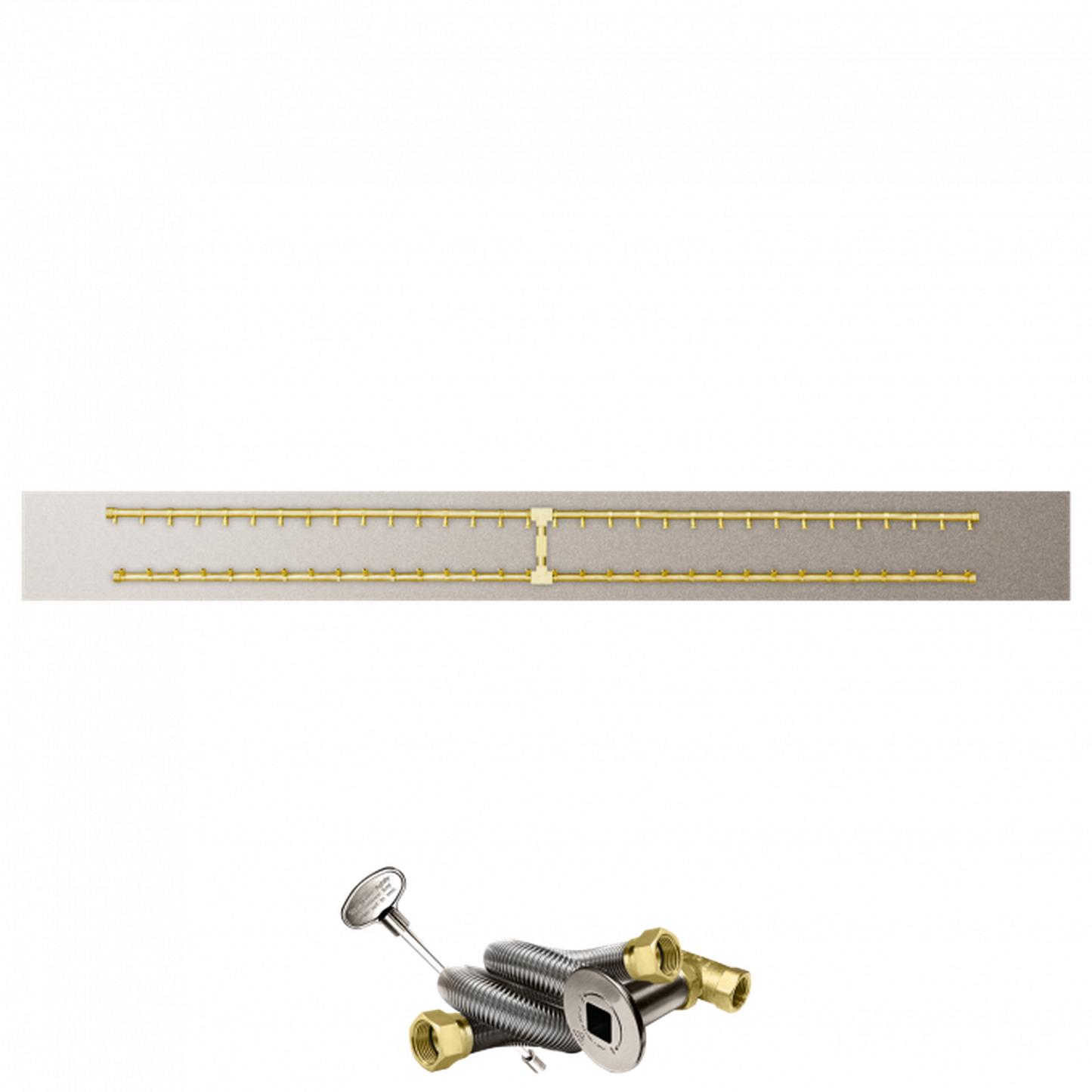 Firegear Pro Series 96" x 10" Linear Flat Pan Propane Gas Fire Pit H Burner System With Match Throw Ignition System