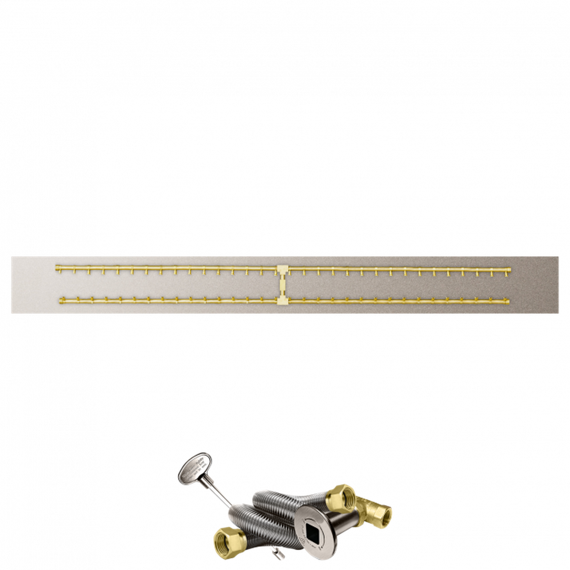 Firegear Pro Series 96" x 10" Linear Flat Pan Propane Gas Fire Pit H Burner System With Match Throw Ignition System