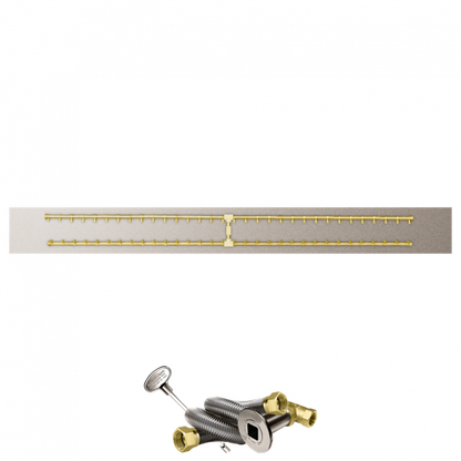 Firegear Pro Series 96" x 10" Linear Flat Pan Propane Gas Fire Pit H Burner System With Match Throw Ignition System