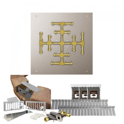 Firegear Pro Series SRW 25" Square Flat Pan Propane Gas Fire Pit Kit With Match Throw Ignition System