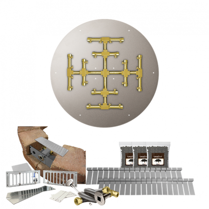 Firegear Pro Series SRW 26" Round Flat Pan Propane Gas Fire Pit Kit With Match Throw Ignition System