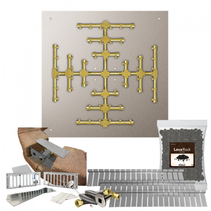 Firegear Pro Series SRW 30" Square Flat Pan Propane Gas Fire Pit Kit With Match Throw Ignition System