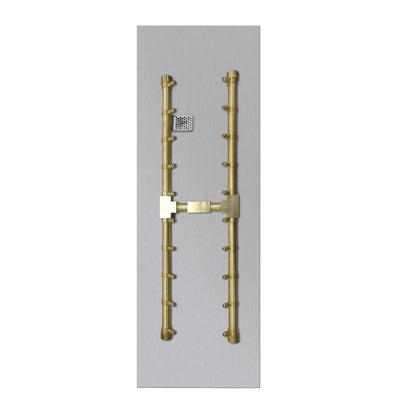 Firegear Pro Series Sanctuary 1 34" Linear Brass Propane Gas H Burner System With Stainless Steel Flat Pan and Match Throw Ignition System