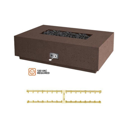 Firegear Pro Series Sanctuary 1 56" Chocolate Rectangular Natural Gas Fire Table With All Weather Electronic Ignition System