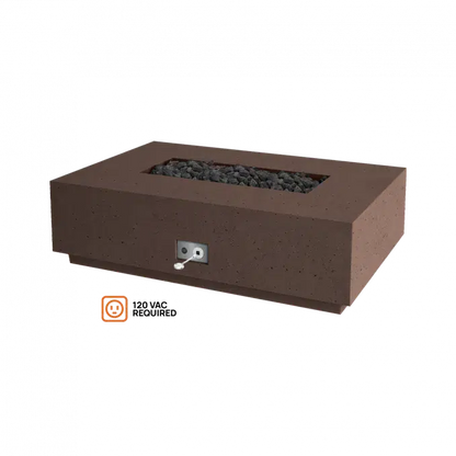 Firegear Pro Series Sanctuary 1 56" Chocolate Rectangular Natural Gas Fire Table With All Weather Electronic Ignition System