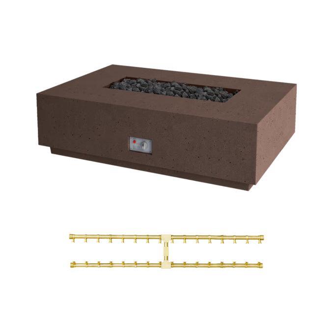 Firegear Pro Series Sanctuary 1 56" Chocolate Rectangular Propane Gas Fire Table With Thermocouple Piloted Safety Ignition System