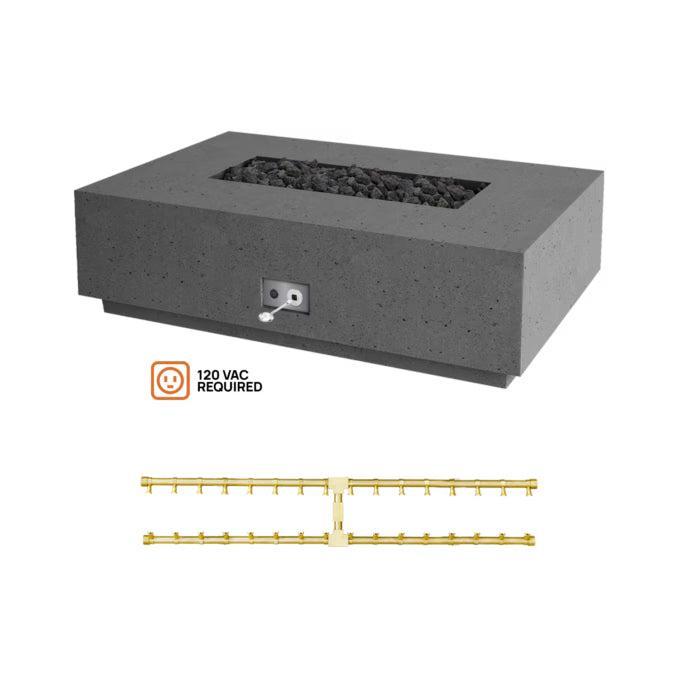 Firegear Pro Series Sanctuary 1 56" Slate Rectangular Propane Gas Fire Table With All Weather Electronic Ignition System