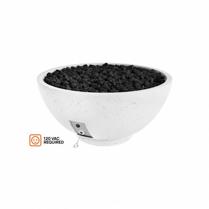 Firegear Pro Series Sanctuary 2 39" Arctic Round Propane Gas Fire Pit Bowl With All Weather Electronic Ignition System