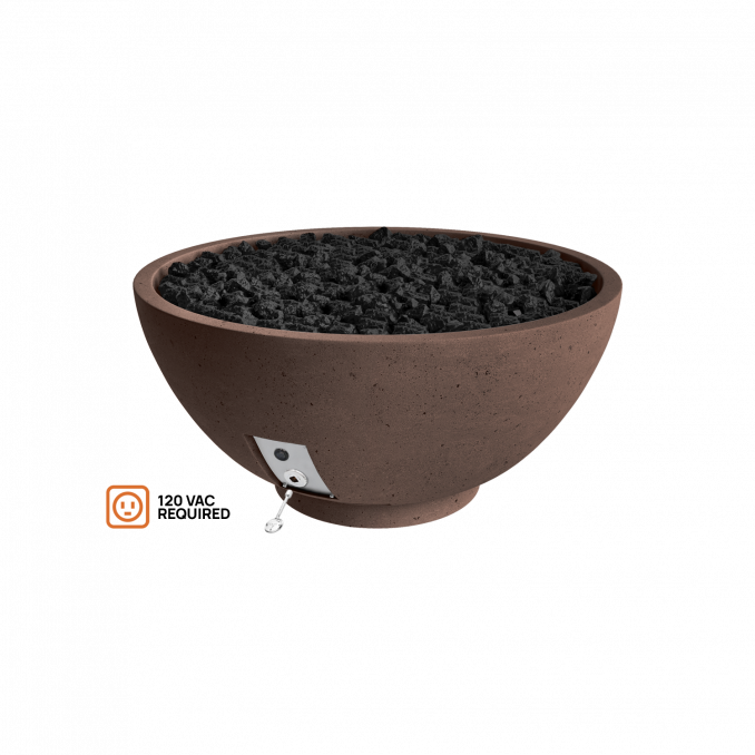 Firegear Pro Series Sanctuary 2 39" Chocolate Round Natural Gas Fire Pit Bowl With All Weather Electronic Ignition System