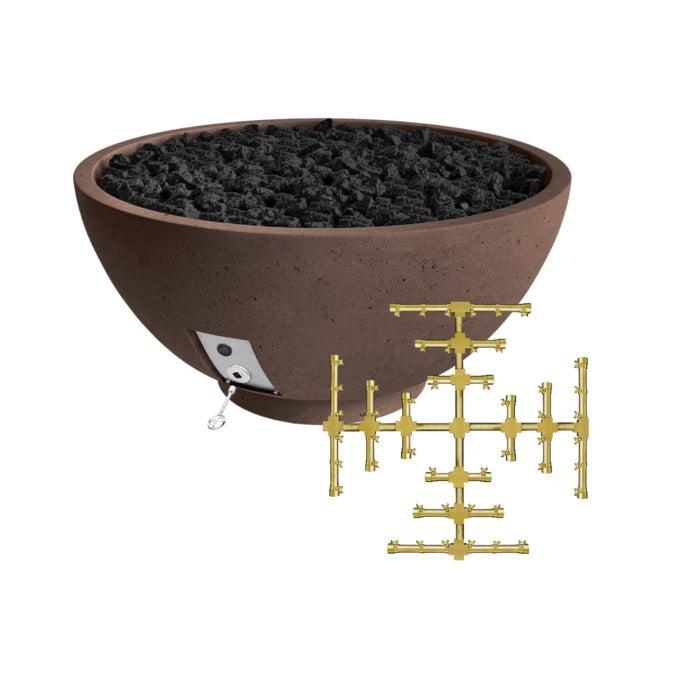 Firegear Pro Series Sanctuary 2 39" Chocolate Round Propane Gas Fire Pit Bowl With Match Throw Ignition System