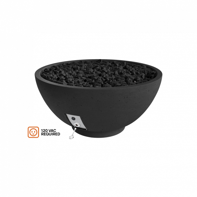 Firegear Pro Series Sanctuary 2 39" Raven Round Natural Gas Fire Pit Bowl With All Weather Electronic Ignition System