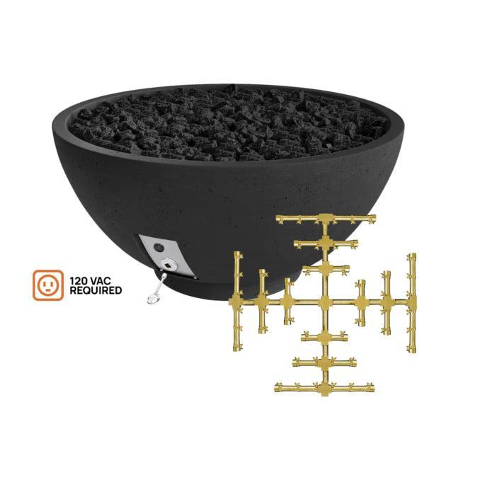 Firegear Pro Series Sanctuary 2 39" Raven Round Natural Gas Fire Pit Bowl With All Weather Electronic Ignition System