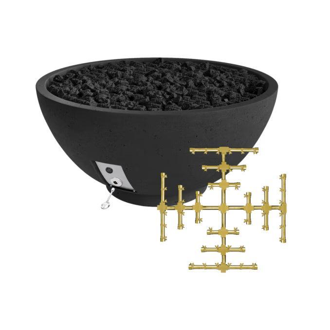 Firegear Pro Series Sanctuary 2 39" Raven Round Propane Gas Fire Pit Bowl With Match Throw Ignition System