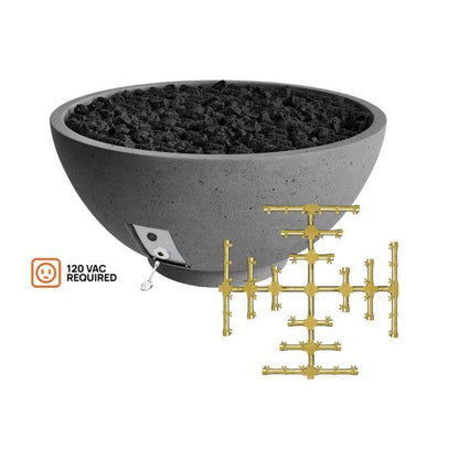 Firegear Pro Series Sanctuary 2 39" Slate Round Natural Gas Fire Pit Bowl With All Weather Electronic Ignition System