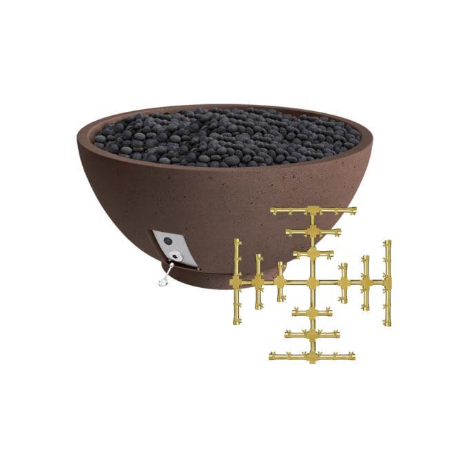 Firegear Pro Series Sanctuary 3 29" Chocolate Round Natural Gas Fire Pit Bowl With Match Throw Ignition System