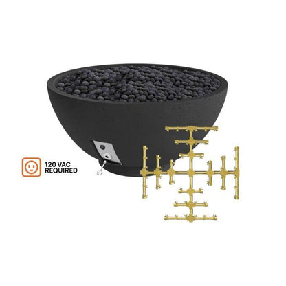 Firegear Pro Series Sanctuary 3 29" Raven Round Natural Gas Fire Pit Bowl With All Weather Electronic Ignition System
