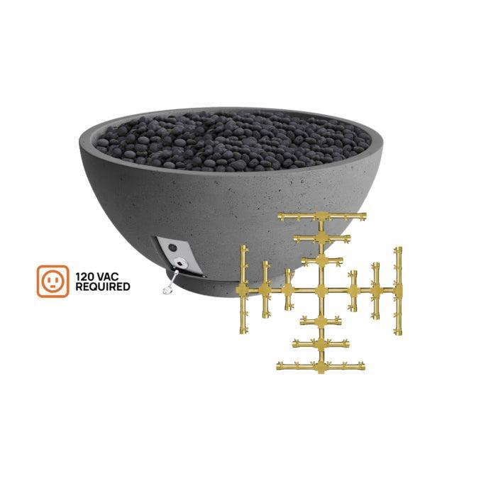 Firegear Pro Series Sanctuary 3 29" Slate Round Natural Gas Fire Pit Bowl With All Weather Electronic Ignition System