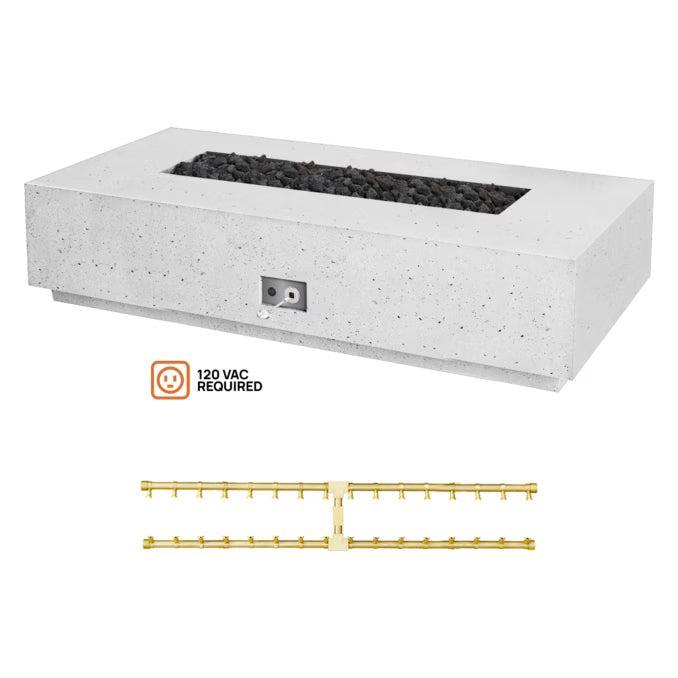 Firegear Pro Series Sanctuary 76 76" Arctic Rectangular Natural Gas Fire Table With All Weather Electronic Ignition System