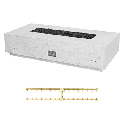 Firegear Pro Series Sanctuary 76 76" Arctic Rectangular Propane Gas Fire Table With Thermocouple Piloted Safety Ignition System