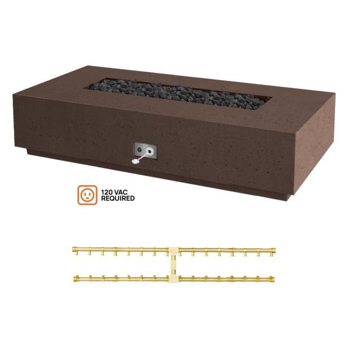 Firegear Pro Series Sanctuary 76 76" Chocolate Rectangular Natural Gas Fire Table With All Weather Electronic Ignition System
