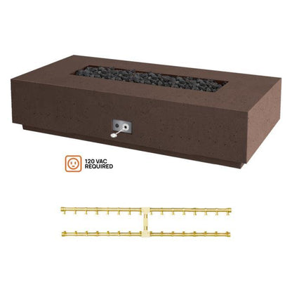 Firegear Pro Series Sanctuary 76 76" Chocolate Rectangular Natural Gas Fire Table With All Weather Electronic Ignition System