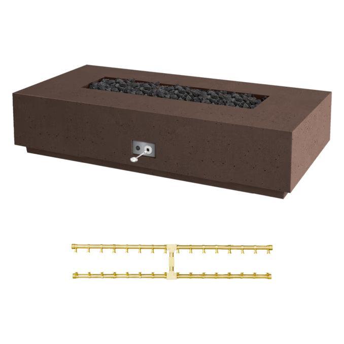 Firegear Pro Series Sanctuary 76 76" Chocolate Rectangular Propane Gas Fire Table With Match Throw Ignition System