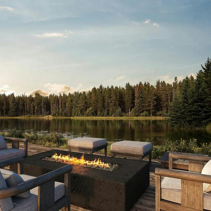 Firegear Pro Series Sanctuary 76 76" Raven Rectangular Natural Gas Fire Table With All Weather Electronic Ignition System