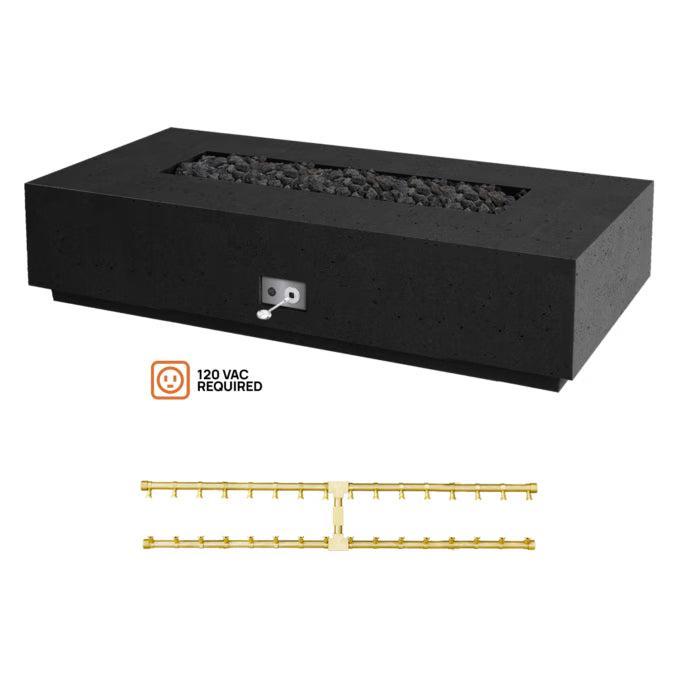 Firegear Pro Series Sanctuary 76 76" Raven Rectangular Propane Gas Fire Table With All Weather Electronic Ignition System