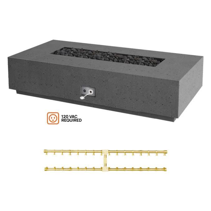 Firegear Pro Series Sanctuary 76 76" Slate Rectangular Propane Gas Fire Table With All Weather Electronic Ignition System
