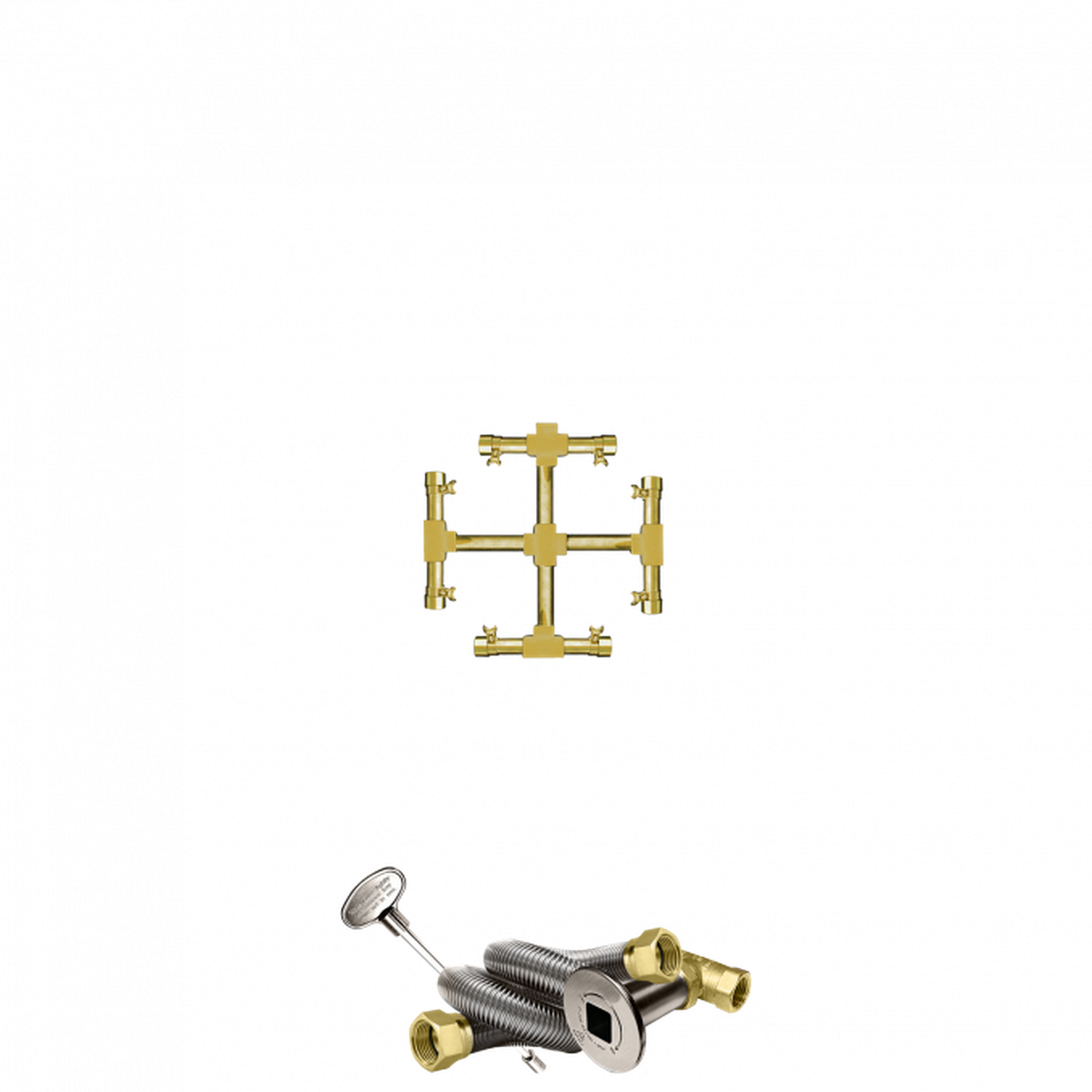 Firegear Pro Series Snowflake 11" Brass Natural Gas Fire Pit Burner Kit