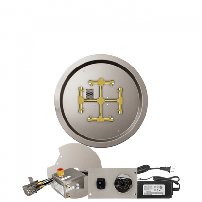 Firegear Pro Series Snowflake 19" Round Drop-In Pan Propane Gas Fire Pit Burner System With All Weather Electronic Ignition System