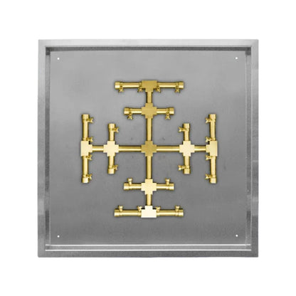 Firegear Pro Series Snowflake 26" Square Drop-In Pan Propane Gas Fire Pit Burner Kit With Thermocouple Piloted Safety Ignition System