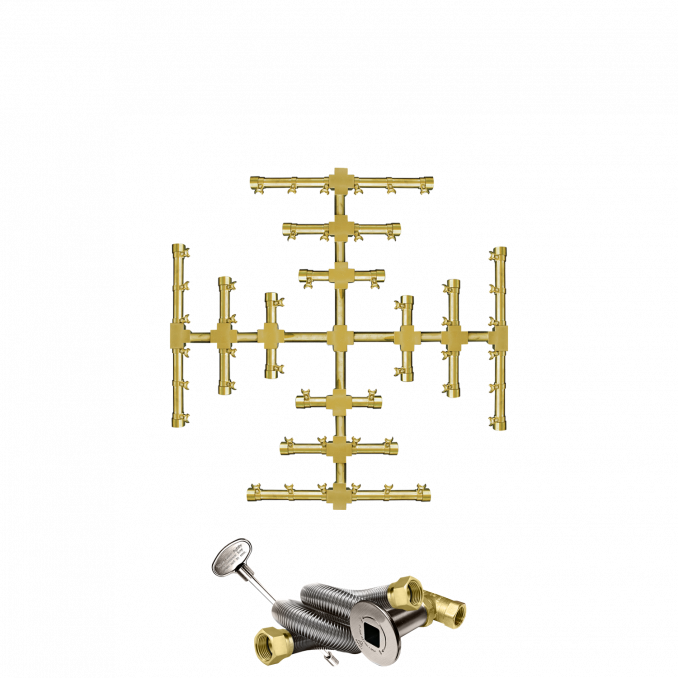 Firegear Pro Series Snowflake 25" Brass Propane Gas Fire Pit Burner Kit