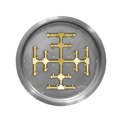 Firegear Pro Series Snowflake 25" Round Drop-In Pan Natural Gas Fire Pit Burner System With All Weather Electronic Ignition System