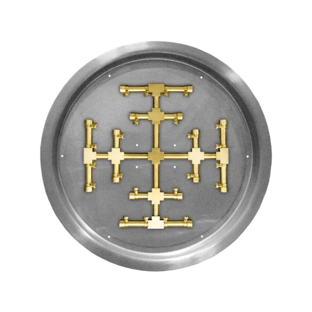 Firegear Pro Series Snowflake 25" Round Drop-In Pan Natural Gas Fire Pit Burner System With Match Throw Ignition System