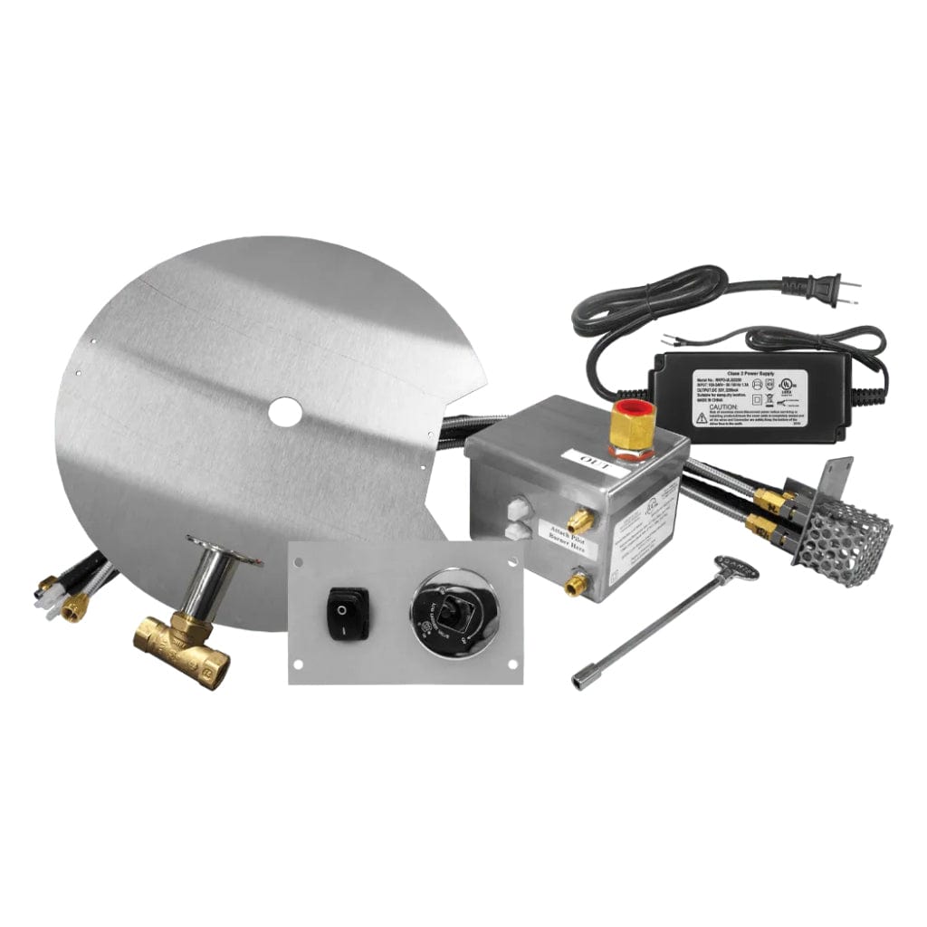 Firegear Pro Series Snowflake 26" Round Flat Pan Propane Gas Fire Pit Burner System With All Weather Electronic Ignition System