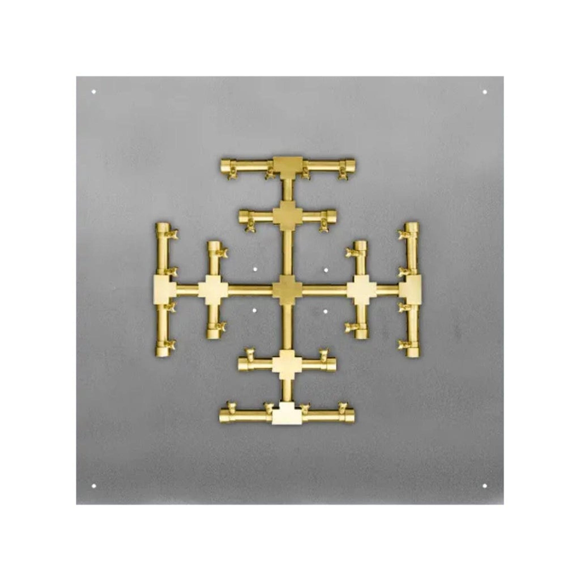 Firegear Pro Series Snowflake 30" Square Flat Pan Propane Gas Fire Pit Burner System With Match Throw Ignition System