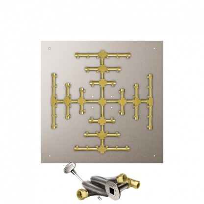 Firegear Pro Series Snowflake 30" Square Flat Pan Propane Gas Fire Pit Burner System With Match Throw Ignition System