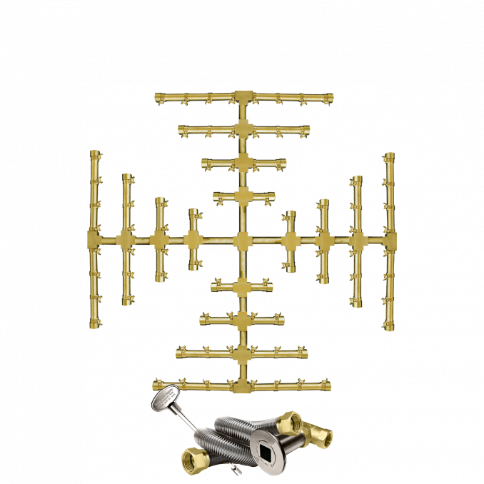 Firegear Pro Series Snowflake 32" Brass Natural Gas Fire Pit Burner Kit