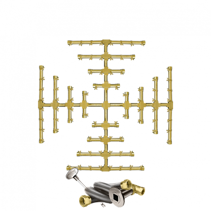 Firegear Pro Series Snowflake 32" Brass Natural Gas Fire Pit Burner Kit