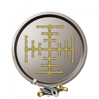 Firegear Pro Series Snowflake 33" Round Drop-In Pan Natural Gas Fire Pit Burner System With Match Throw Ignition System