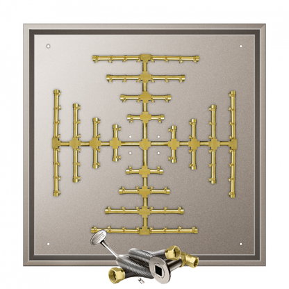 Firegear Pro Series Snowflake 38" Square Drop-In Pan Propane Gas Fire Pit Burner System With Match Throw Ignition System