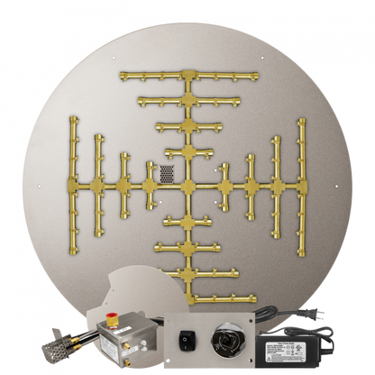 Firegear Pro Series Snowflake 44" Round Flat Pan Propane Gas Fire Pit Burner System With All Weather Electronic Ignition System